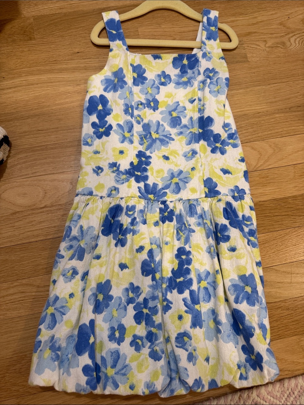 abercrombie kids White Floral Dress with Blue and Yellow Flowers
